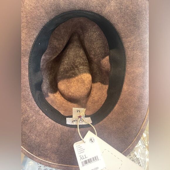 NWT FREE PEOPLE TRAIL SHADED COWBOY HAT X MOSSANT IN TOBACCO - Picture 4 of 4